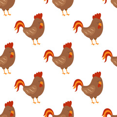 seamless pattern with cartoon cock