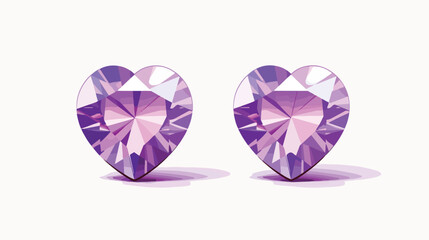 Beautiful violet diamond stud earrings with reflect