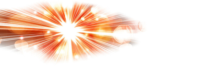 Abstract orange light with a bokeh effect isolated on a transparent background