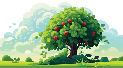Berry Thailands nature green tree .. 2d flat cartoon