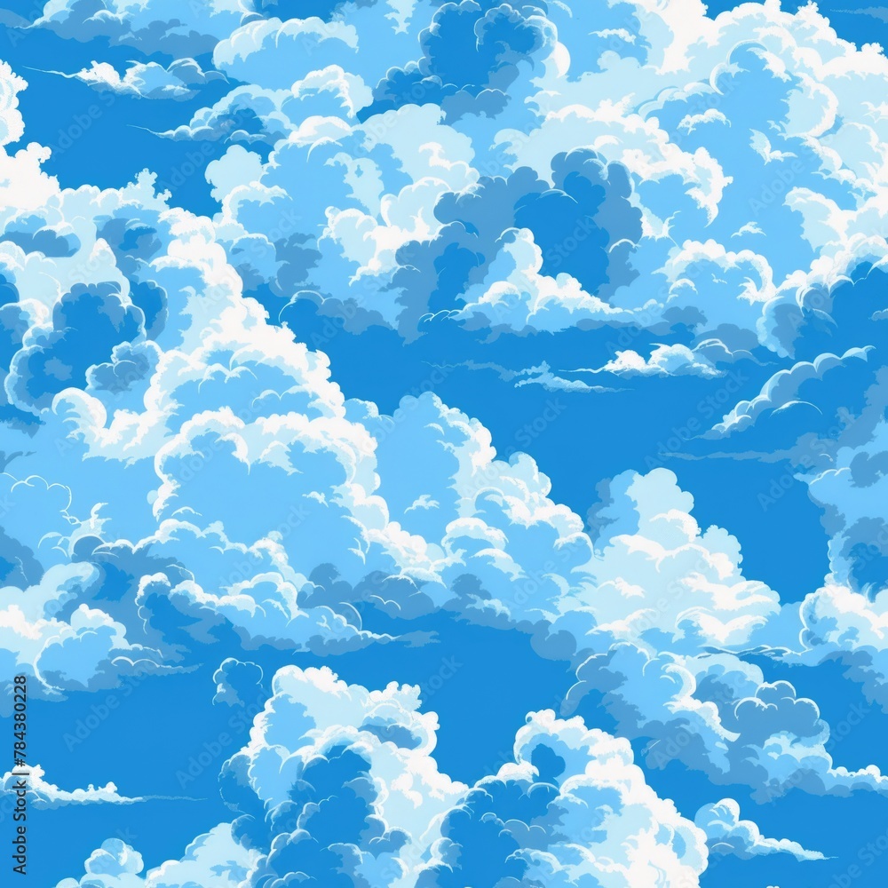 Poster clear blue sky with scattered white clouds. perfect for background use