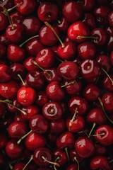 Close up of a bunch of ripe cherries. Perfect for food and nutrition concepts