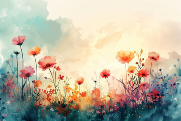 Obraz premium Rebirth of Peace: Watercolor Battlefield