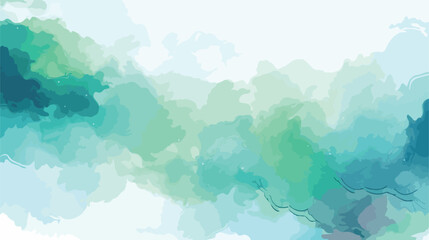 Blue green and white watercolor background with abs - obrazy, fototapety, plakaty