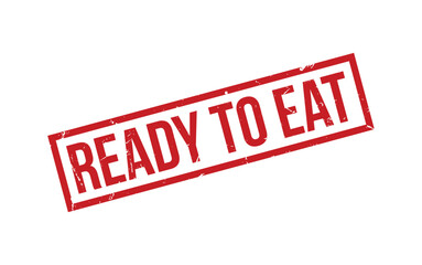 Red Ready To Eat Rubber Stamp Seal Vector