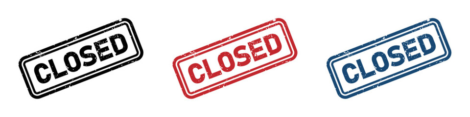 Closed stamp vector signs set