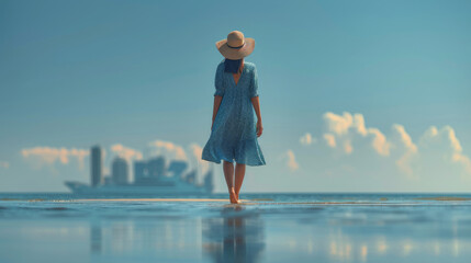 The Enigmatic Elegance of the Lady in Blue