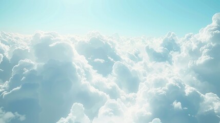 A plane soaring through fluffy white clouds in the sky. Perfect for aviation or travel concepts