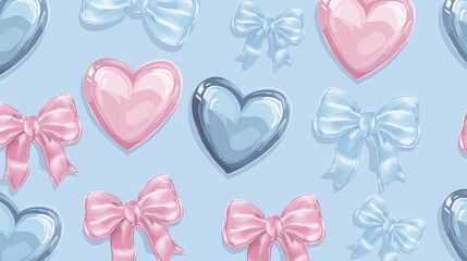 pattern with hearts and bow