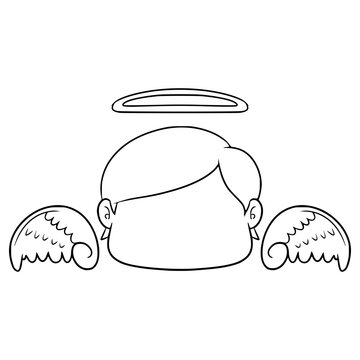 recommend clip art: faceless baby boy angel icon illustration hand drawn outline vector	
                    