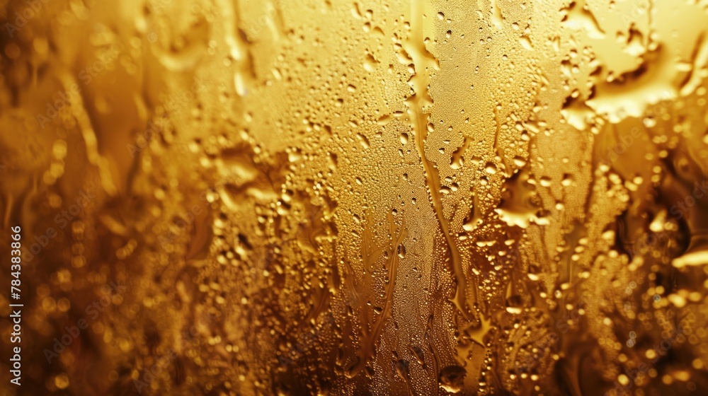 Poster Clear close up of water droplets on a window. Suitable for weather or natural elements concepts