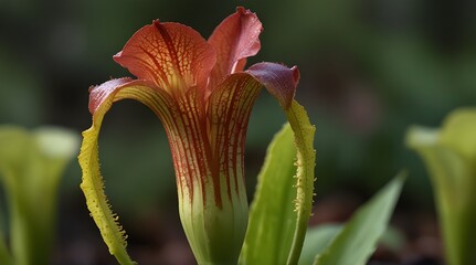 Purple sarracenia flower - carnivorous plant that traps insects.generative.ai