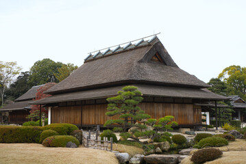 A traditional Japanese house in Korakuen Garden in Japan