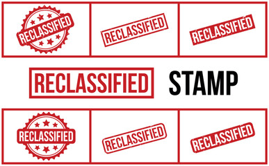 Reclassified Rubber Stamp Set Vector