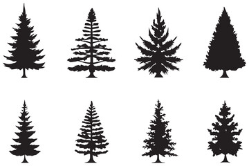silhouette Christmas tree Vector illustration Bundle