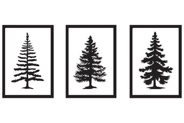 silhouette Christmas tree Vector illustration Bundle