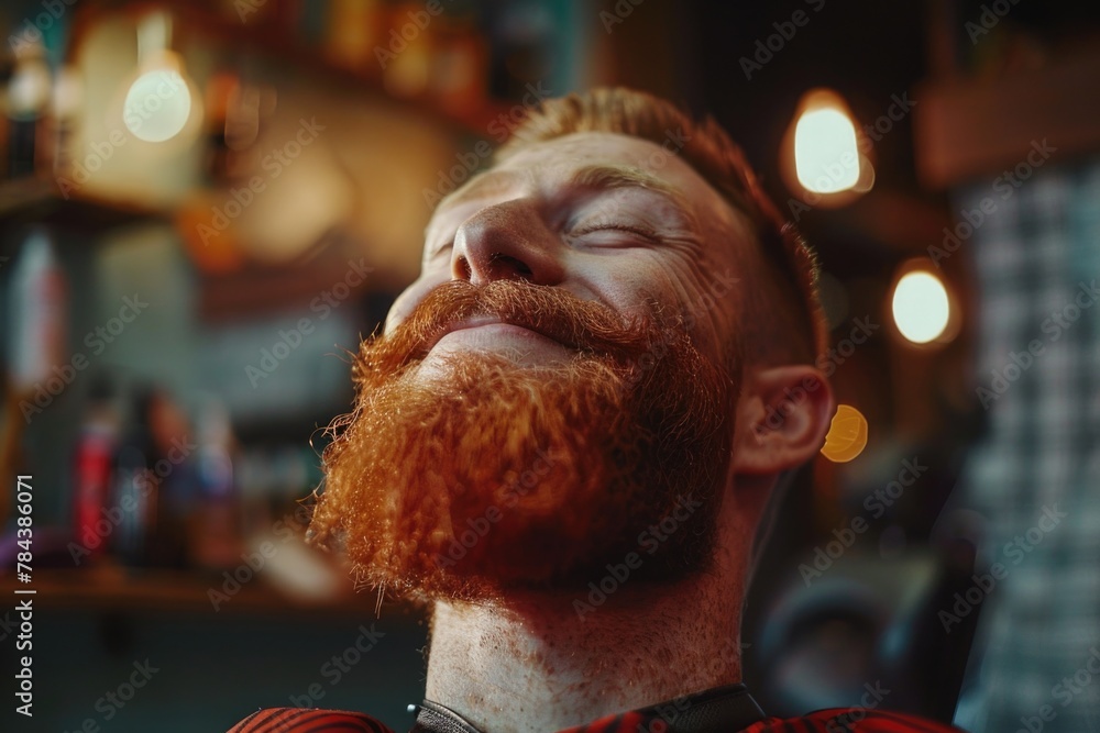 Aufkleber detailed image of a man with a beard, suitable for various projects
