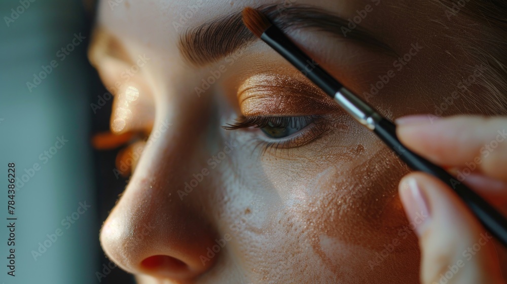 Poster Close up of a person using scissors. Ideal for illustrating office work
