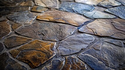 A close up of a stone floor with a clock, suitable for time concept backgrounds