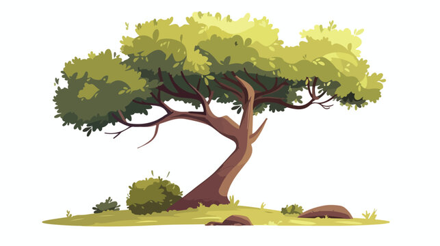 Tree with branches flat style vector illustration design