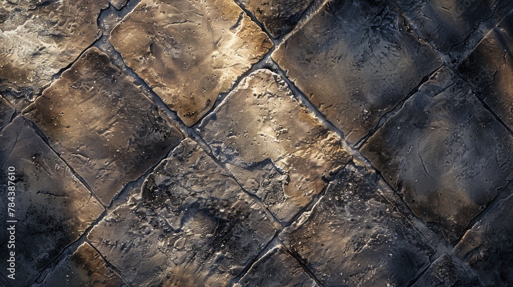 Poster detailed shot of a stone floor texture. suitable for backgrounds and design projects