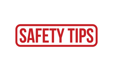 Red Safety Tips Rubber Stamp Seal Vector