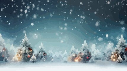 Fototapeta na wymiar Christmas winter blurred background. Xmas tree with