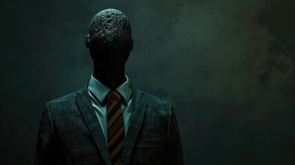 A professional man in a suit and tie standing against a dark background. Suitable for business and corporate concepts - obrazy, fototapety, plakaty