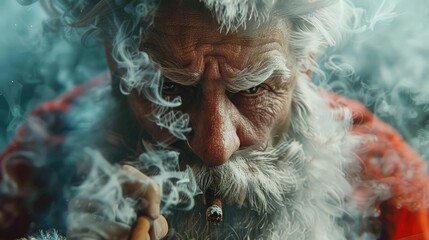 Close up of a person smoking a cigarette, suitable for health and addiction concepts