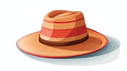 Fototapeta na wymiar Close up of beautiful summer hat for kid on white background