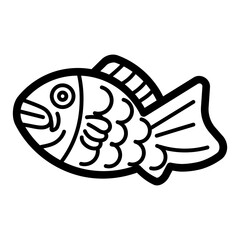 "Taiyaki" / "Bungeoppang" (Japanese / Korean) fish-shaped pastry icon