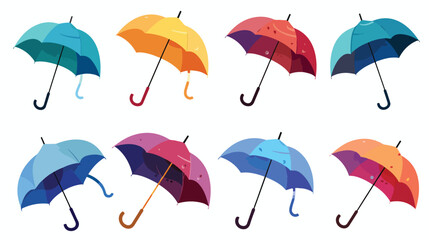 Umbrella icon vector isolated color editable flat vector - obrazy, fototapety, plakaty