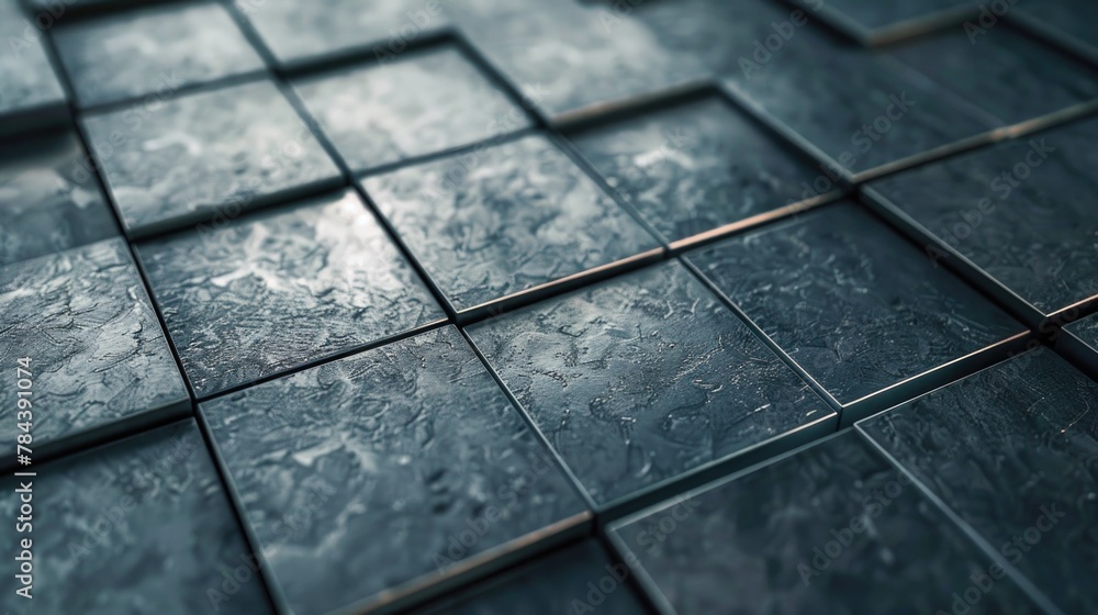 Poster detailed view of a tiled floor, suitable for architectural and interior design projects