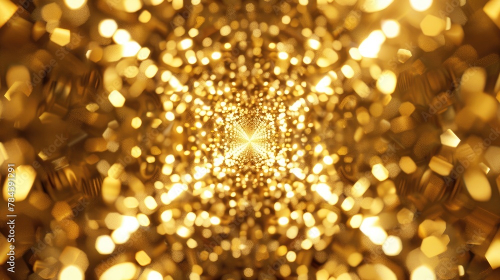 Poster A gold background with many small circles. Perfect for adding a touch of elegance to any design project