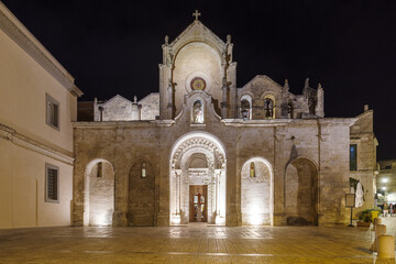 Facade of church in the historic part of the city, Matera, Italy