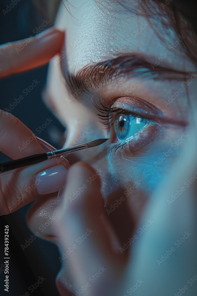 Poster Close up of a person using scissors. Useful for various DIY projects
