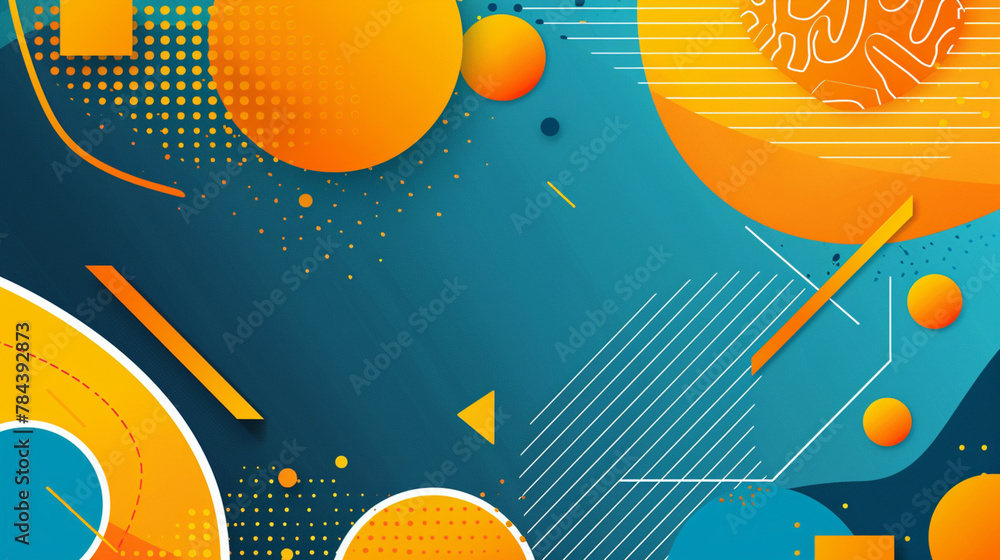 Poster a colorful background with a lot of shapes and lines