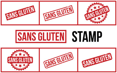 Sans Gluten Rubber Stamp Set Vector