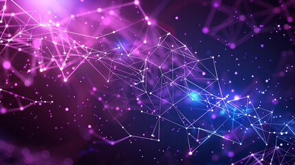 a purple background with a white and purple graphic of a complex structure