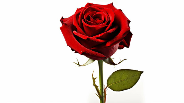 red rose isolated on white background  high definition(hd) photographic creative image