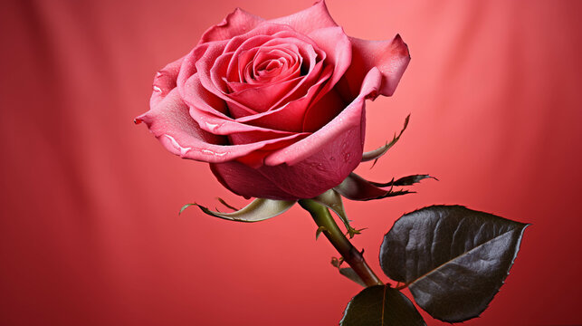 red rose with drops  high definition(hd) photographic creative image