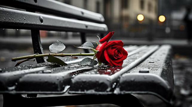 red rose on the car  high definition(hd) photographic creative image