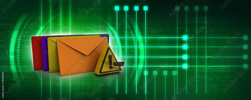 Poster 3d rendering envelope network secured cctv camera
