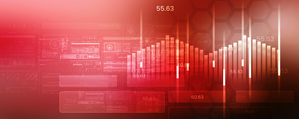 2d illustration Stock market online business concept. business Graph 