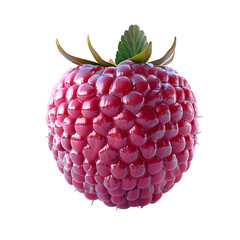 Juicy ripe raspberry fruit isolated on white background