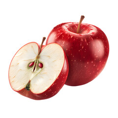 Fresh sliced red apple on white background
