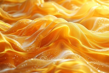 A warm, inviting image of wavy golden fabric that sparkles with light, conjuring feelings of...