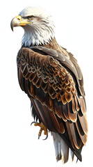 Obraz premium Golden Bald Eagle - Stunning 3D Isolated Illustration of American Bird with Majestic Beak