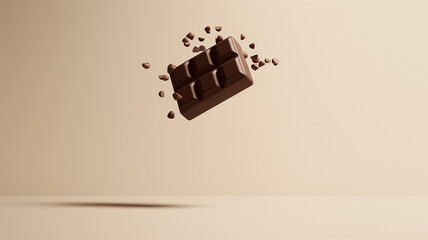 A 3D rendering of a chocolate bar