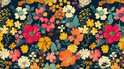 Obraz premium Vintage Florals seamless pattern